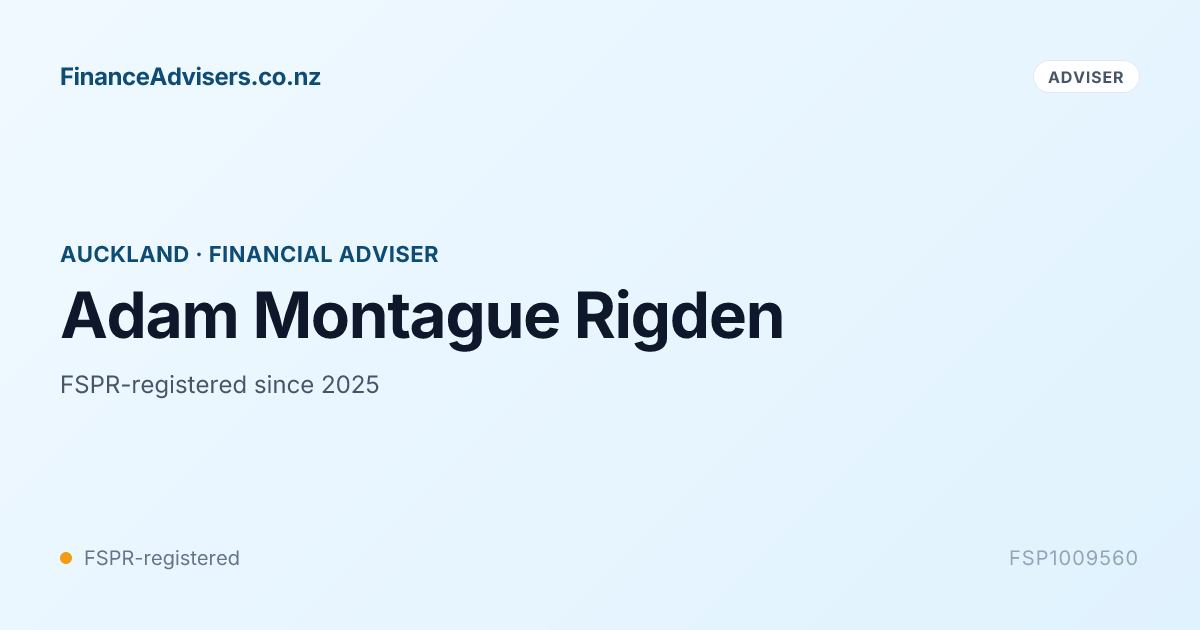 Adam Rae Nz Adam Montague Rigden - Financial Adviser in Auckland | Finance Advisers NZ