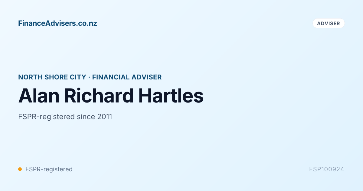 Alan Richard Hartles - Financial Adviser in North Shore City | Finance ...