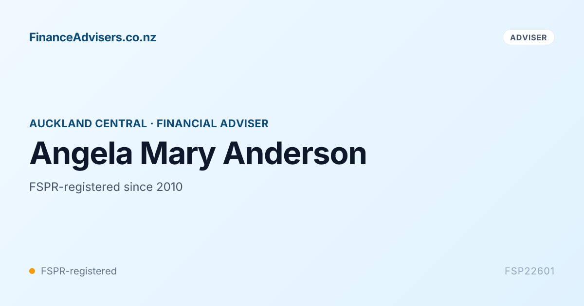 Angela Mary Anderson - Financial Adviser in Auckland Central | Finance ...