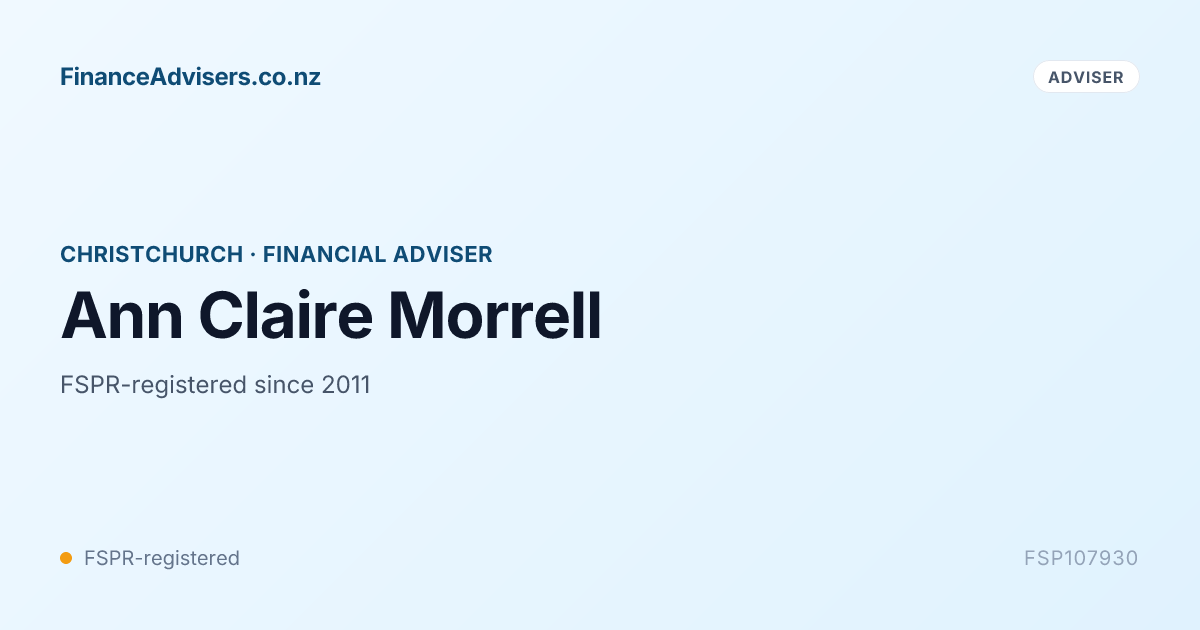 Ann Claire Morrell - Financial Adviser in Christchurch | Finance ...