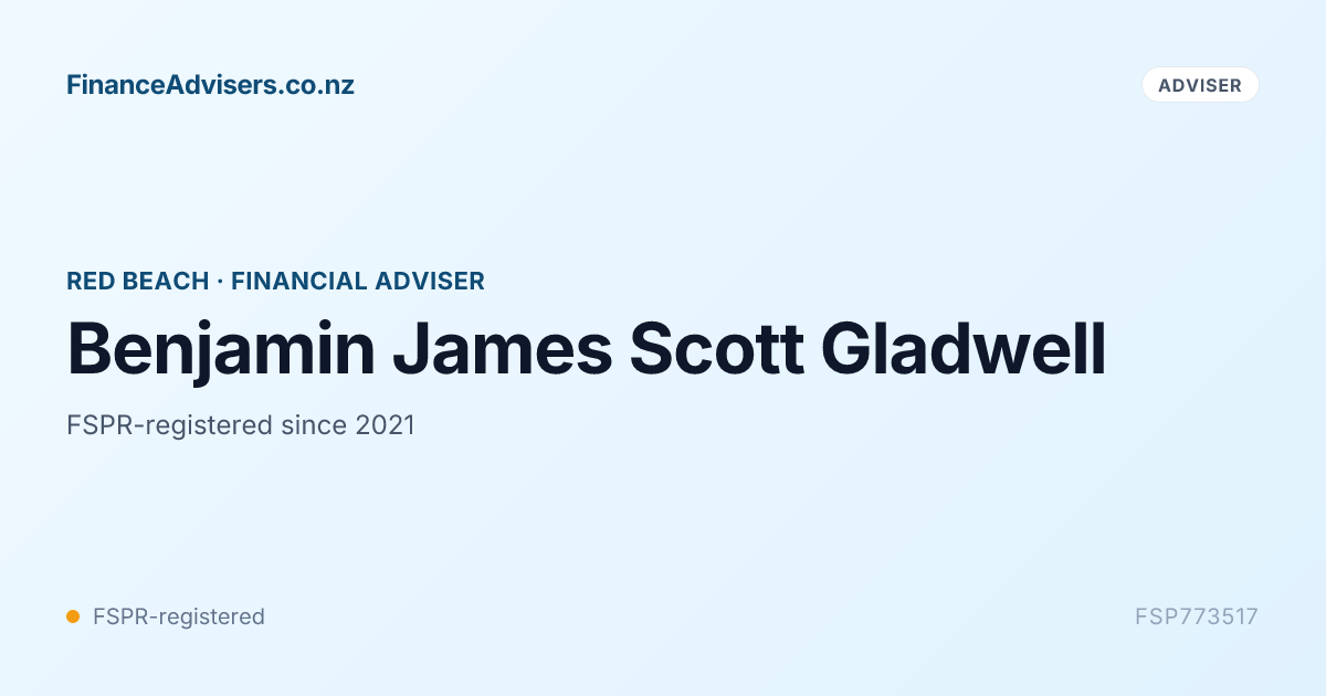 Benjamin Rio James Benjamin James Scott Gladwell - Financial Adviser in Red Beach ...