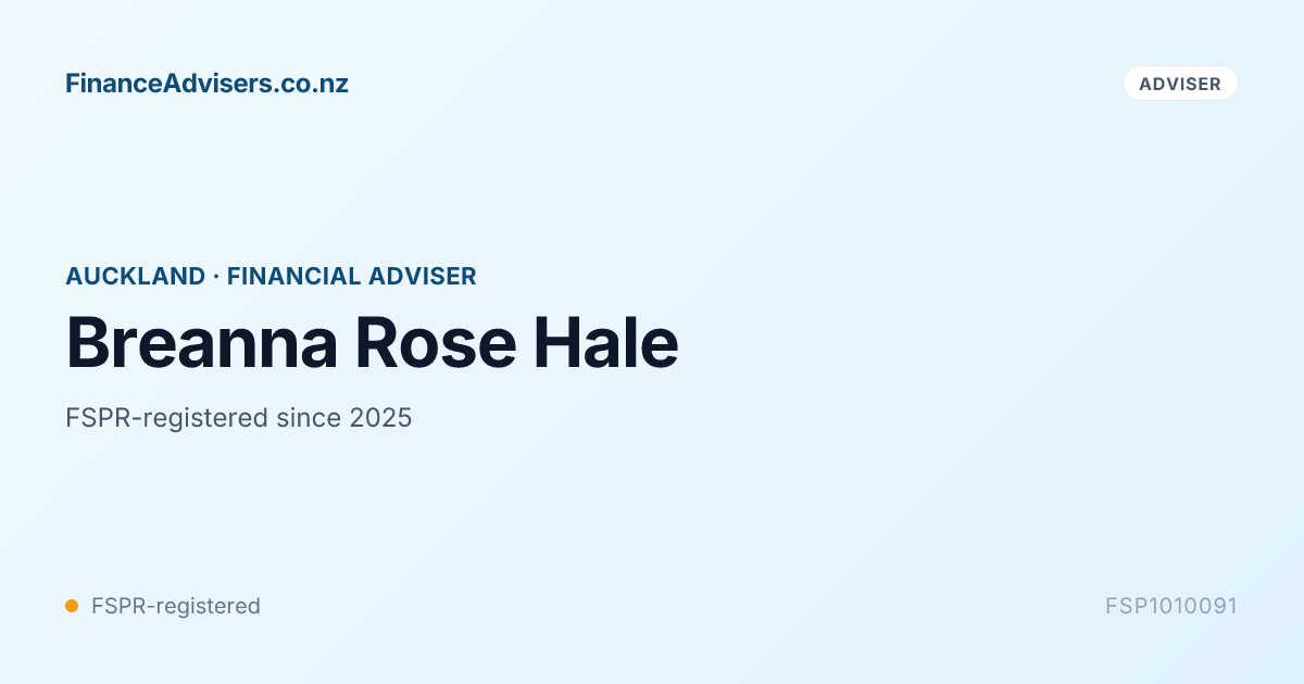 Breanna Rose Hale - Financial Adviser in Auckland | Finance Advisers NZ