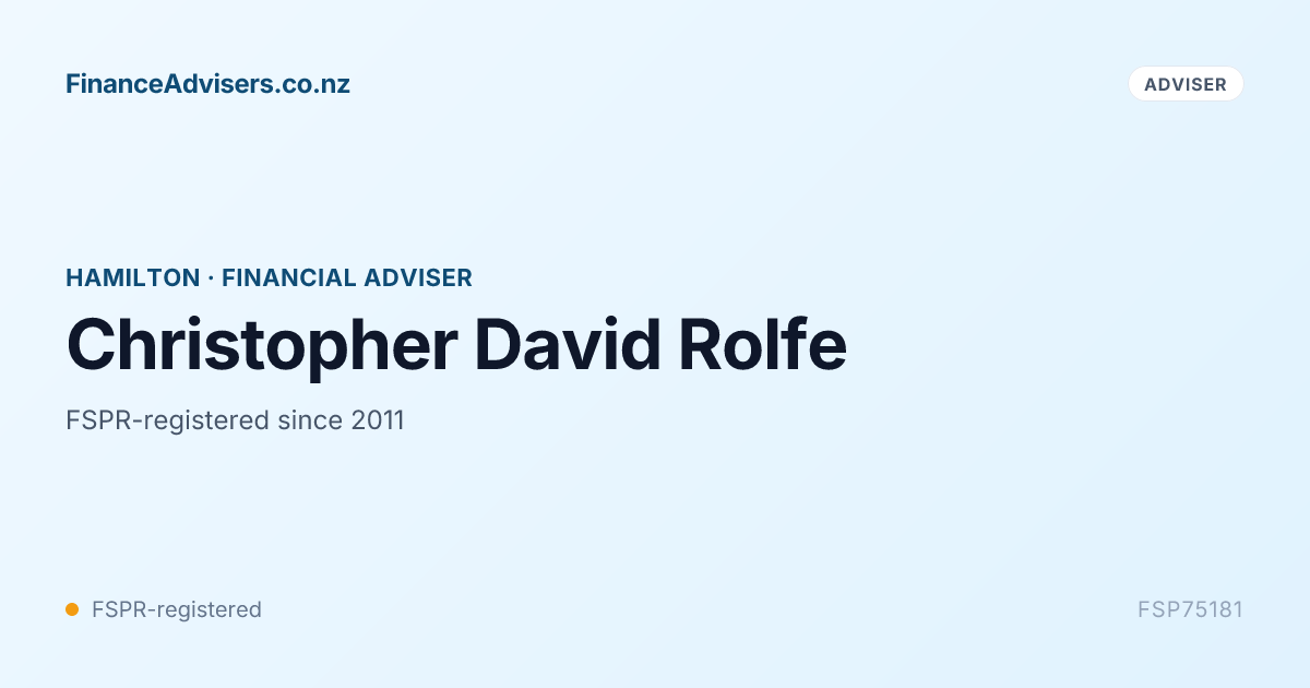 Christopher Rolf Christopher David Rolfe - Financial Adviser in Hamilton | Finance ...
