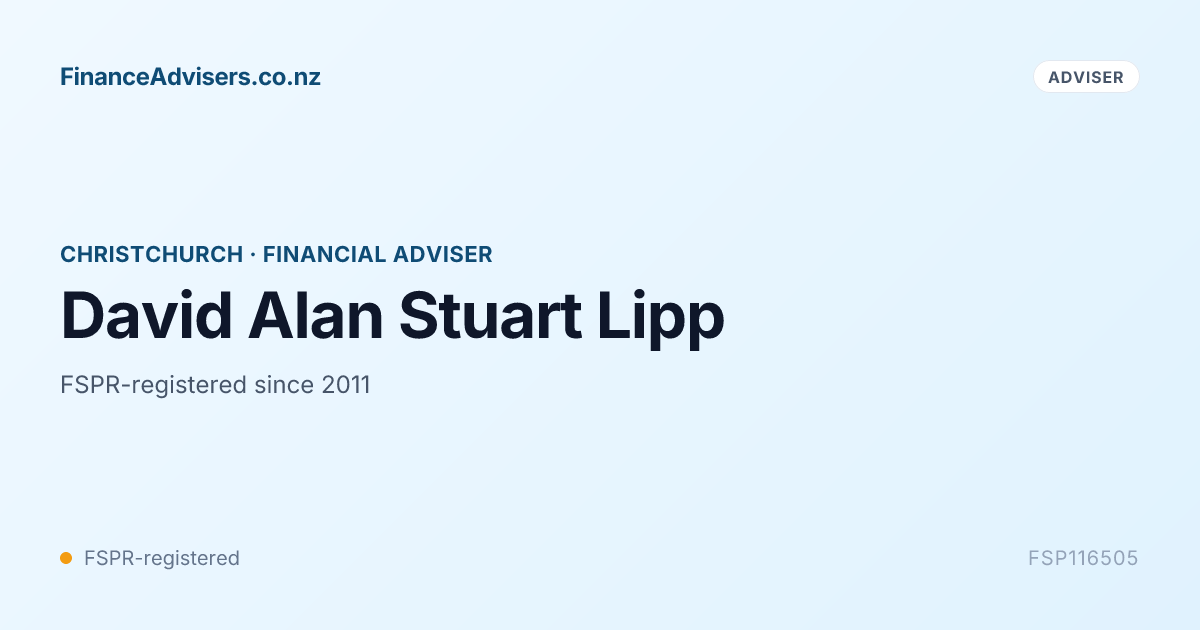 David Alan Stuart Lipp - Financial Adviser in Christchurch | Finance ...