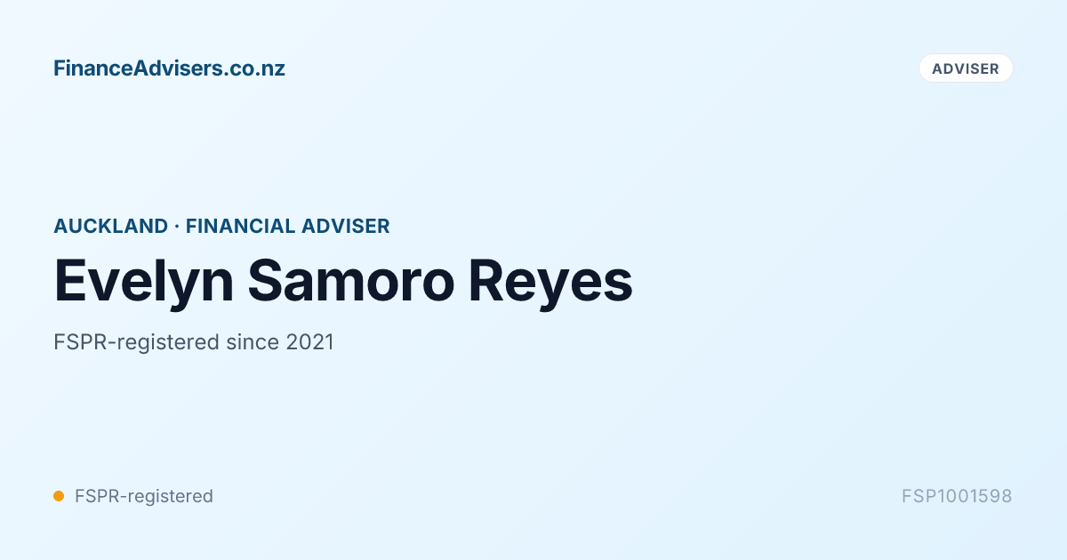 Evelyn Samoro Reyes - Financial Adviser in Auckland | Finance Advisers NZ