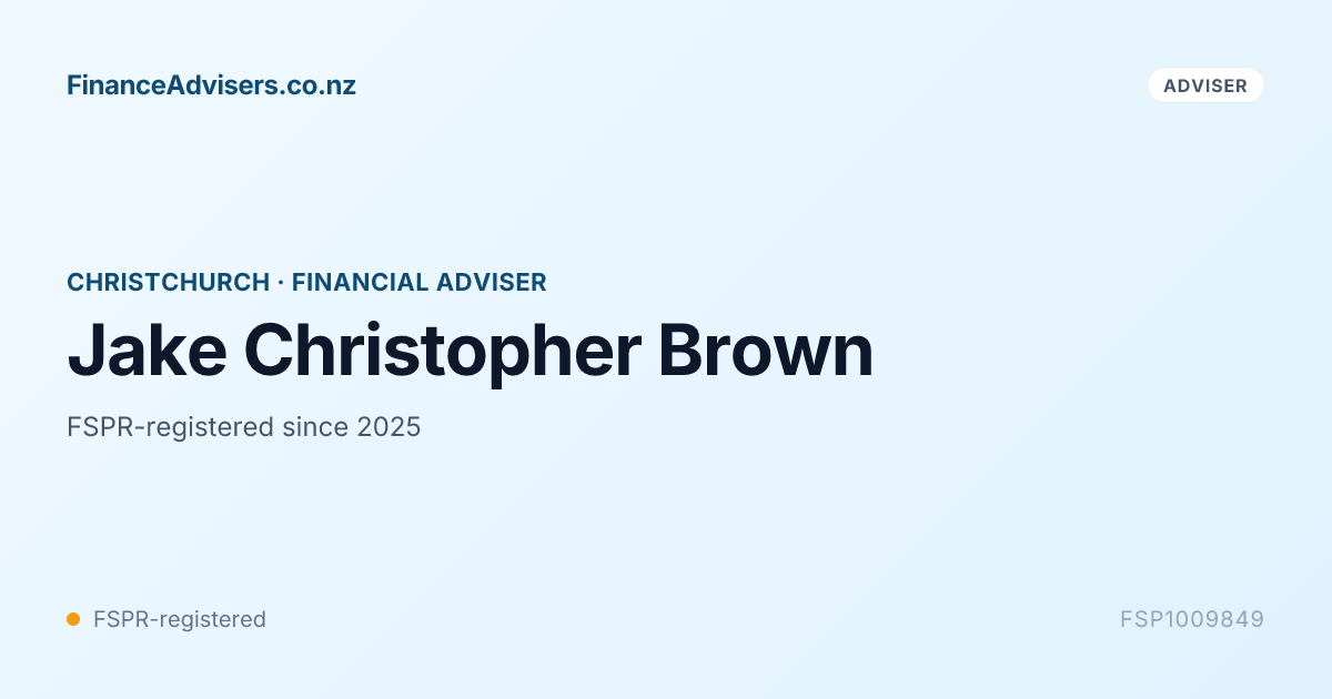 Jake Christopher Brown - Financial Adviser in Christchurch | Finance ...