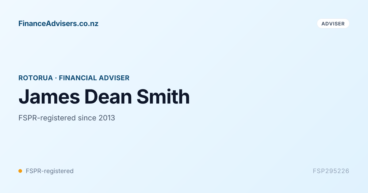 James Dean Smith - Financial Adviser in Rotorua | Finance Advisers NZ