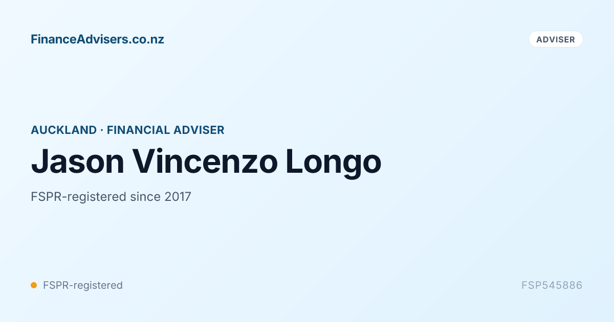 Jason Longo Jason Vincenzo Longo - Financial Adviser in Auckland | Finance Advisers NZ