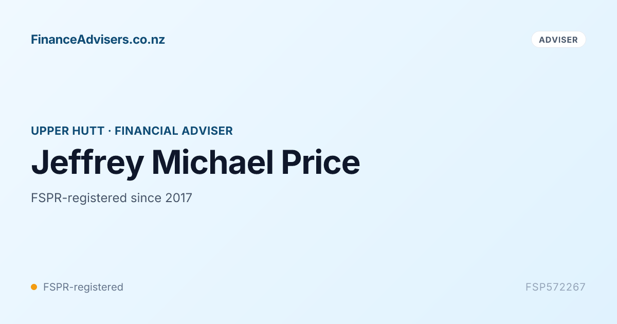 Jeffrey Michael Price - Financial Adviser in Upper Hutt | Finance ...
