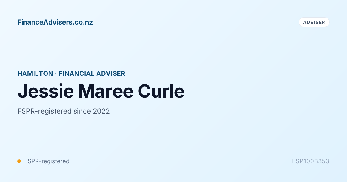 Curle Jessie Maree Curle - Financial Adviser in Hamilton | Finance Advisers NZ