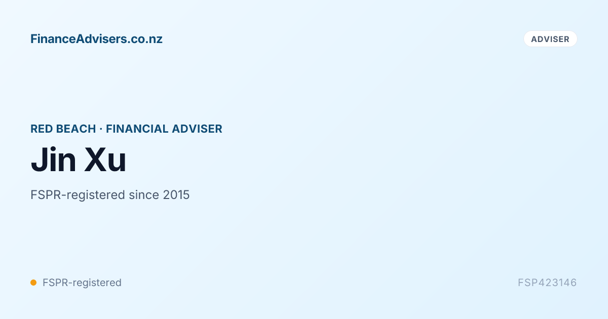 Jin Xu - Financial Adviser in Red Beach | Finance Advisers NZ