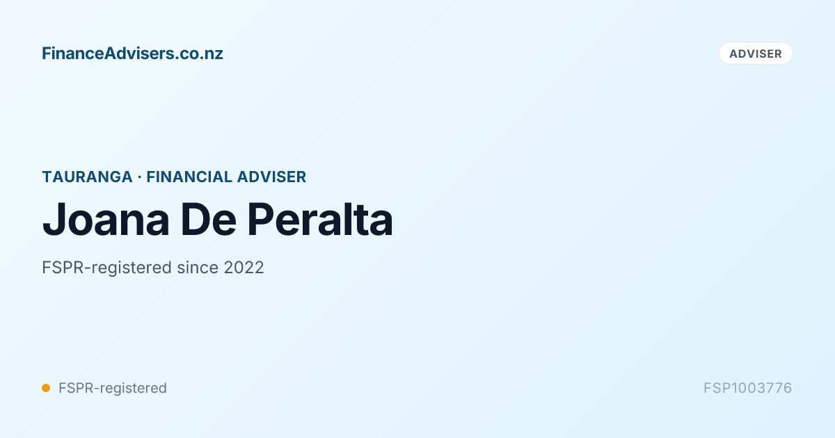 Joana De Peralta - Financial Adviser in Tauranga | Finance Advisers NZ