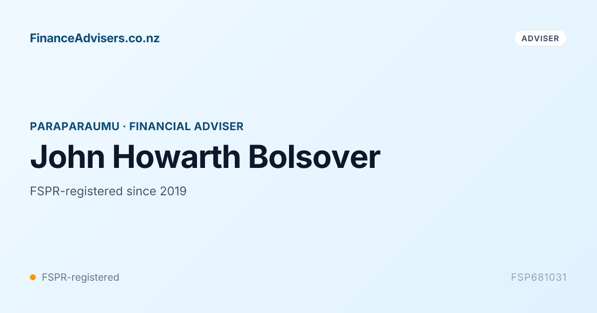 John Howarth Bolsover - Financial Adviser in Paraparaumu | Finance ...