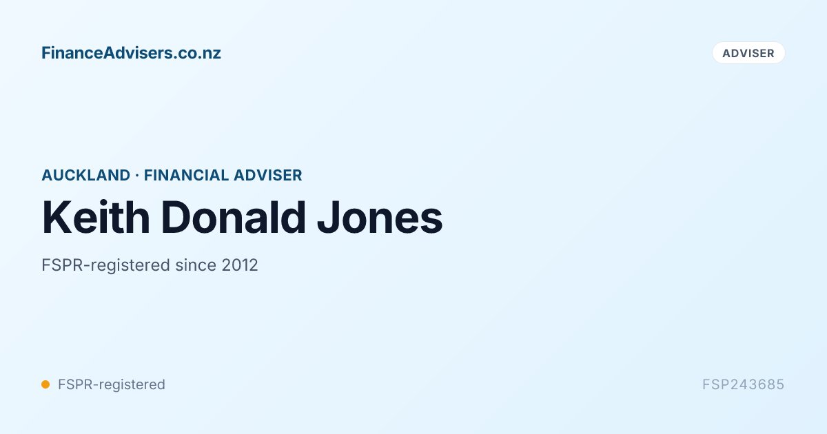 Keith Donald Java Keith Donald Jones - Financial Adviser in Auckland | Finance Advisers NZ