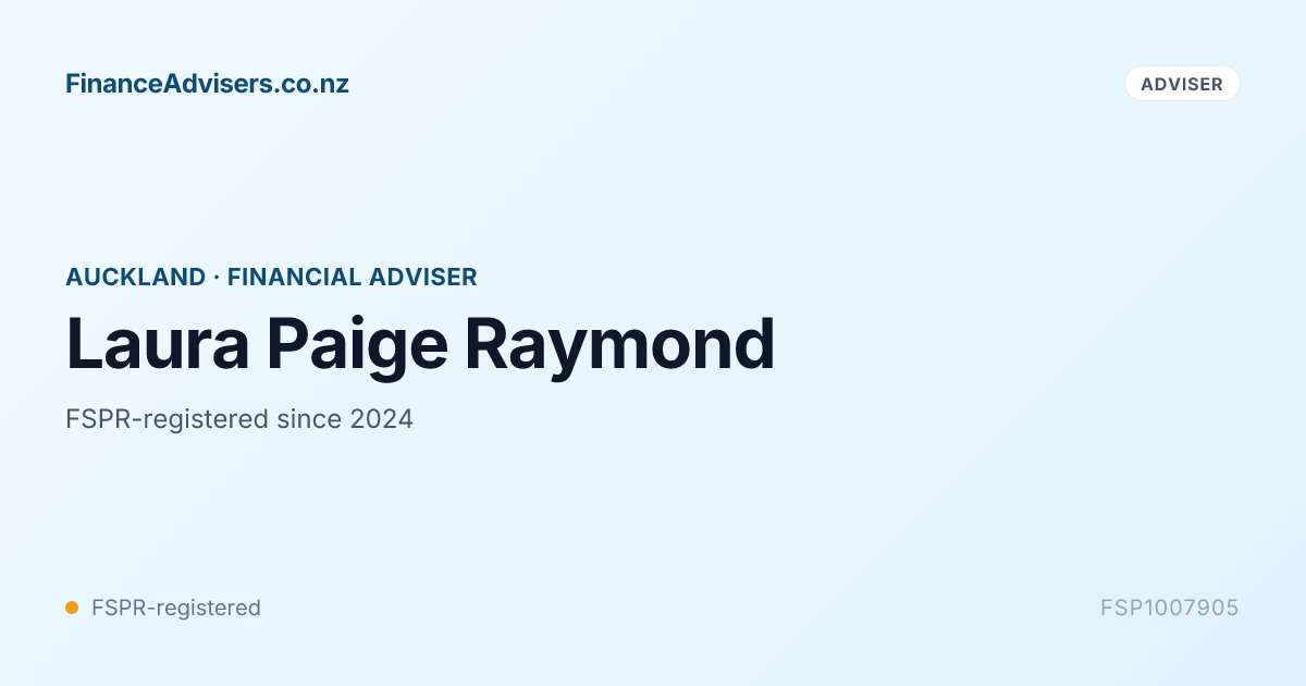 Laura Paige Raymond - Financial Adviser in Auckland | Finance Advisers NZ
