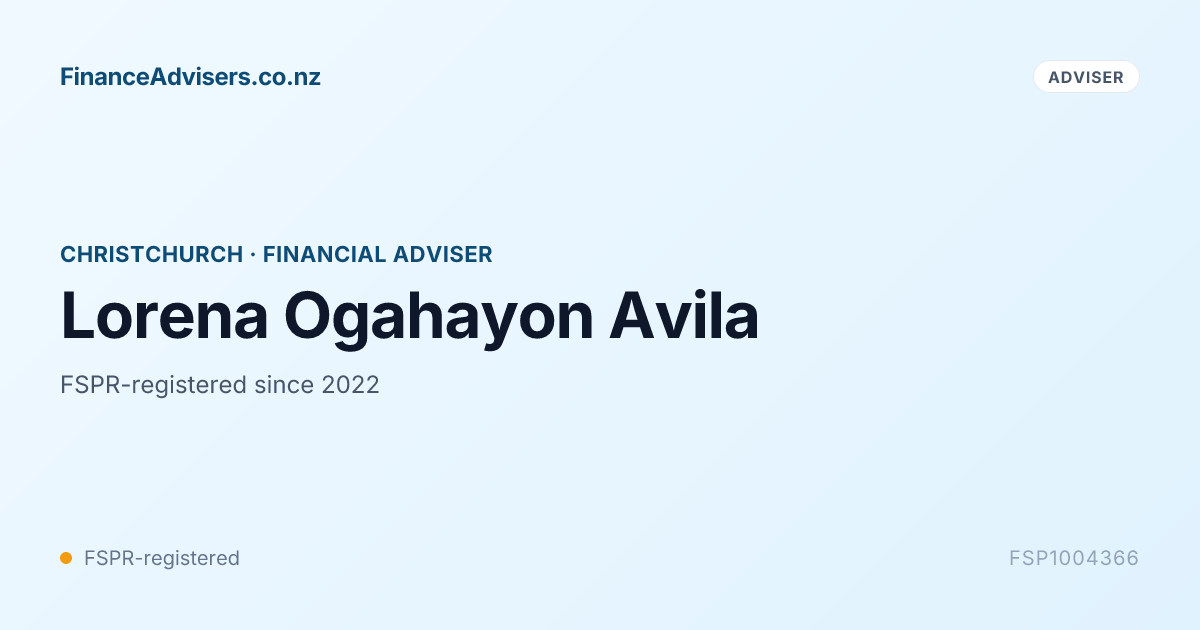 Lorena Ogahayon Avila - Financial Adviser in Christchurch | Finance ...