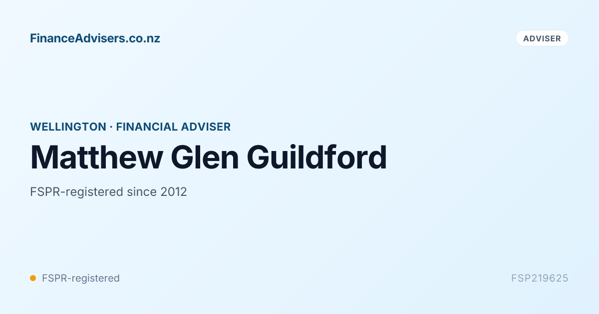 Matthew Glen Guildford - Financial Adviser in Wellington | Finance ...