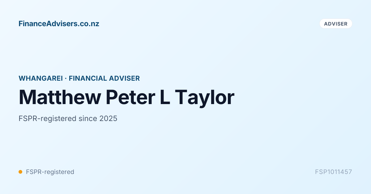 Matthew Peter L Taylor - Financial Adviser in Whangarei | Finance ...