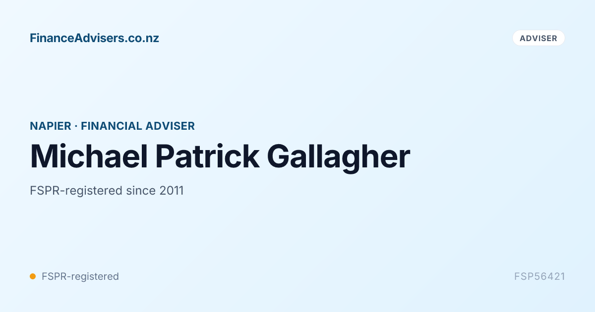 Michael Patrick Gallagher - Financial Adviser in Napier | Finance ...