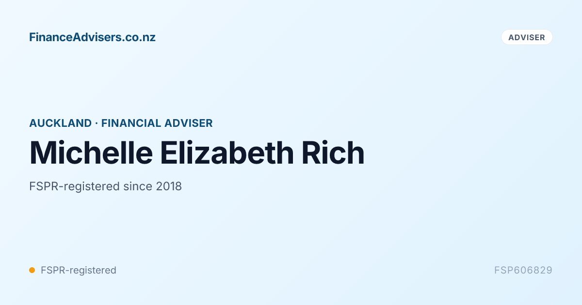 Michelle Elizabeth Rich - Financial Adviser in Auckland | Finance ...