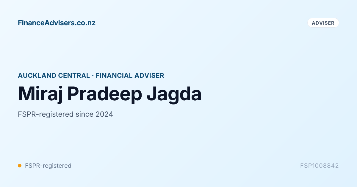 Miraj Pradeep Jagda - Financial Adviser in Auckland Central | Finance ...