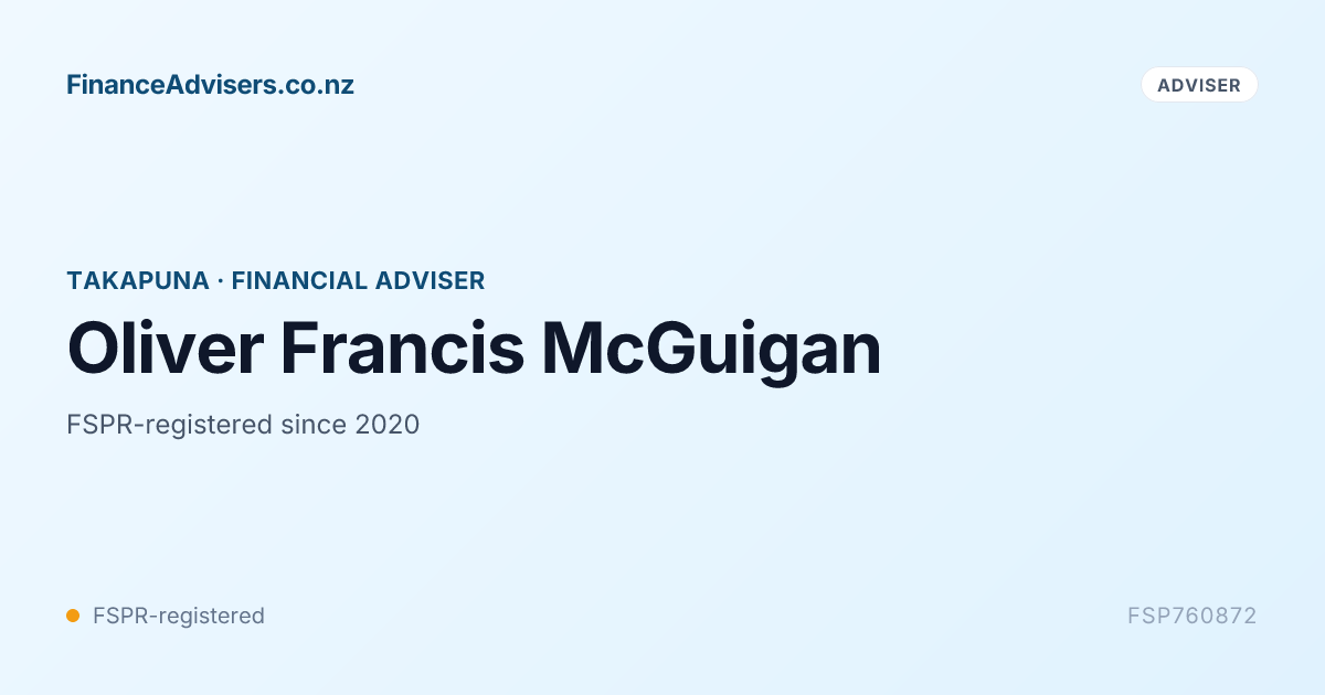 Oliver Francis McGuigan - Financial Adviser in Takapuna | Finance ...