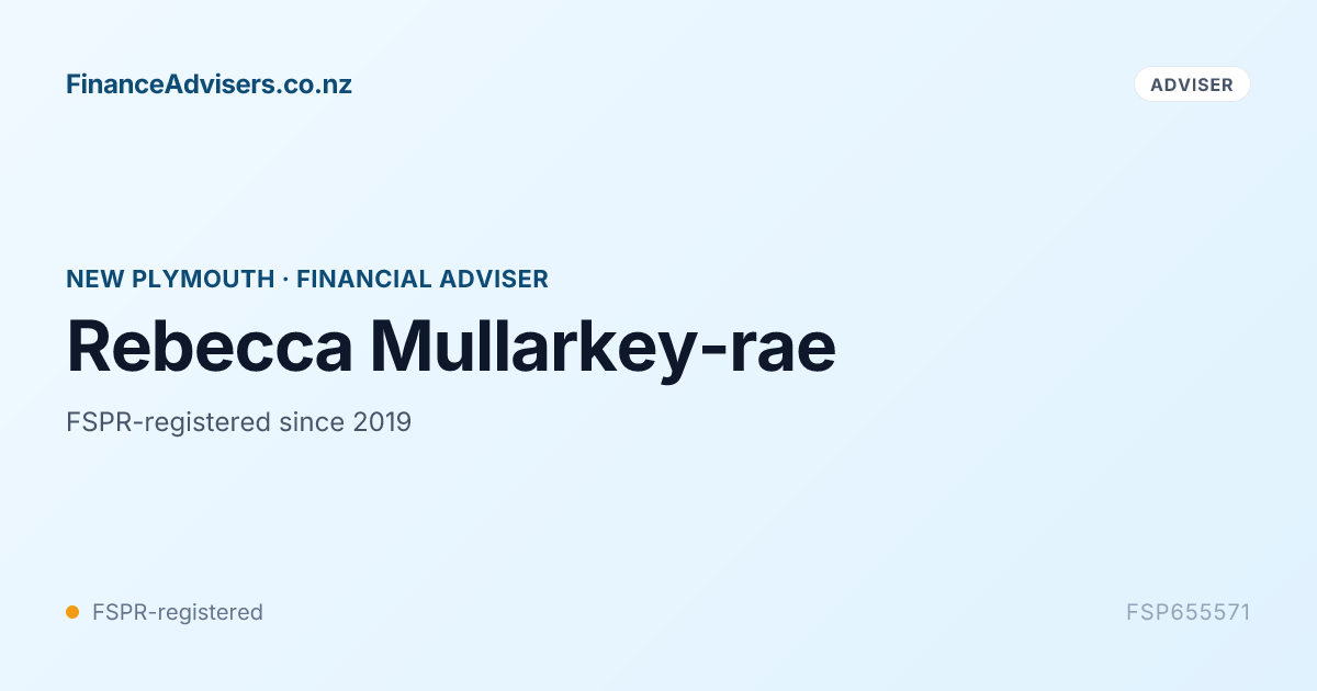Rebecca Mullarkey-Rae - Financial Adviser in New Plymouth | Finance ...