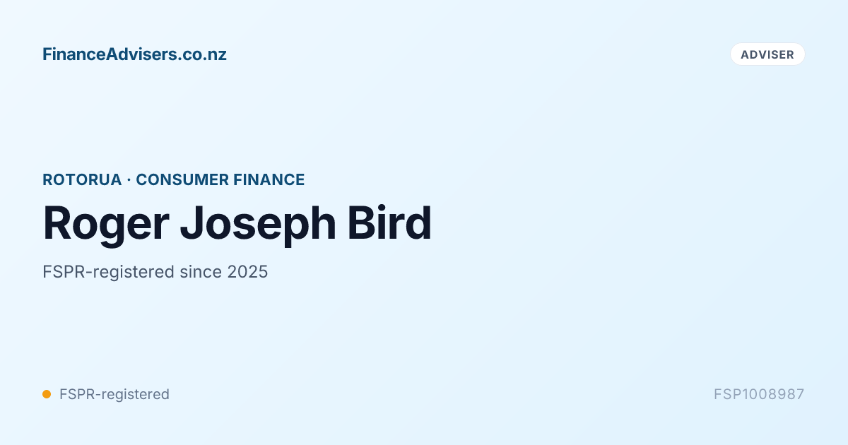 Rodger Cunningham Rotorua Roger Joseph Bird - Financial Adviser in Rotorua | Finance Advisers NZ
