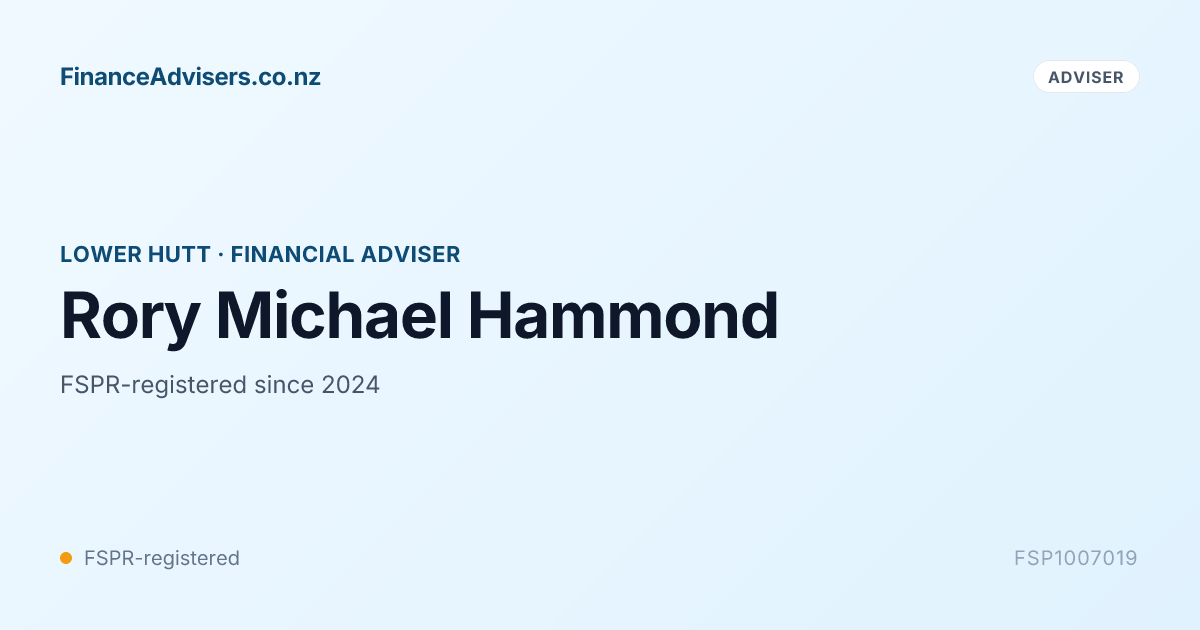 Rory Michael Hammond - Financial Adviser in Lower Hutt | Finance ...