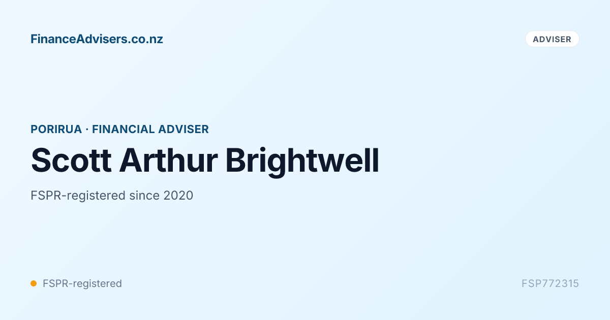 Scott Arthur Brightwell - Financial Adviser in Porirua | Finance ...