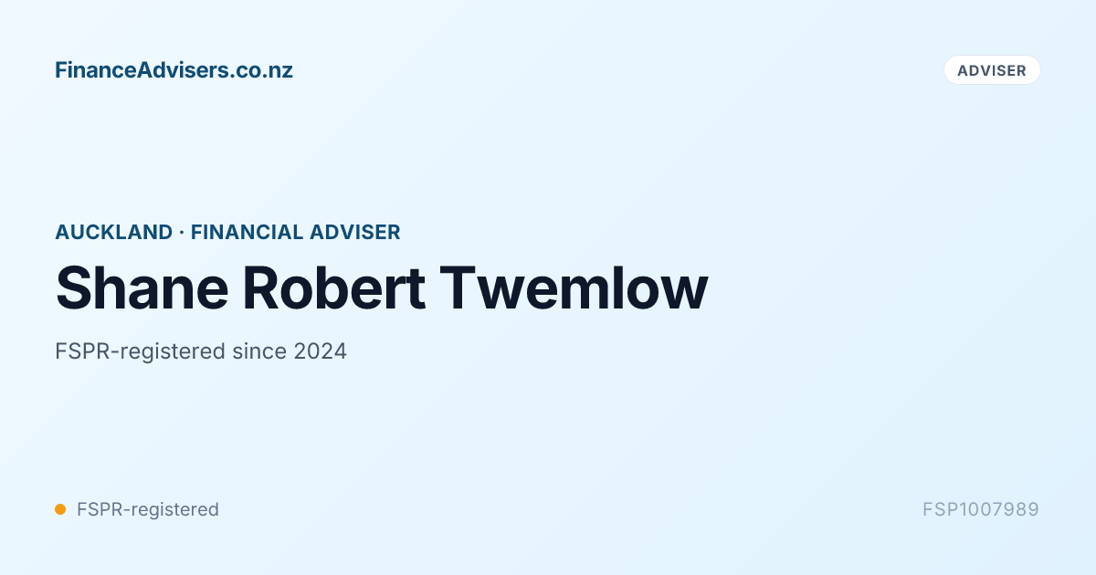 Shane Robert Twemlow - Financial Adviser in Auckland | Finance Advisers NZ