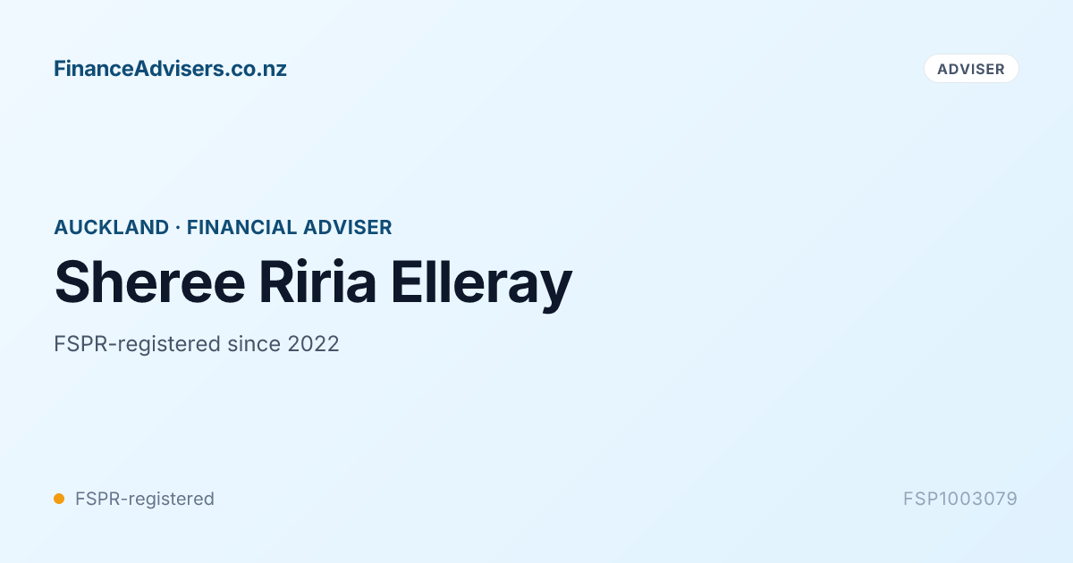 Sheree Riria Elleray - Financial Adviser in Auckland | Finance Advisers NZ