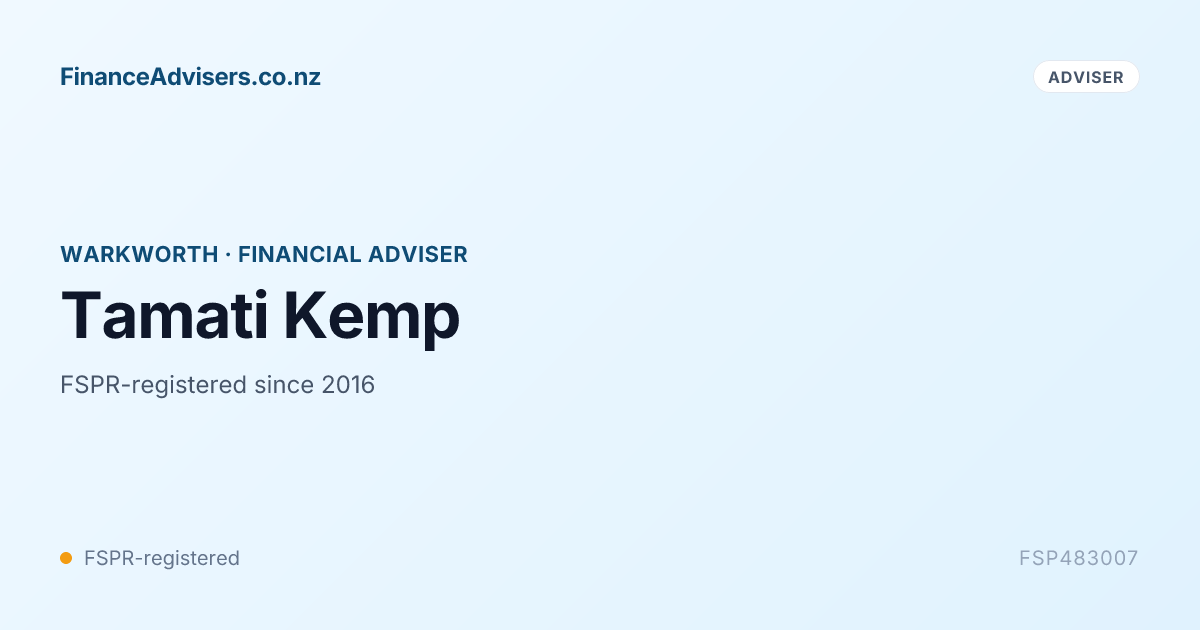 Tamati Kemp - Financial Adviser in Warkworth | Finance Advisers NZ
