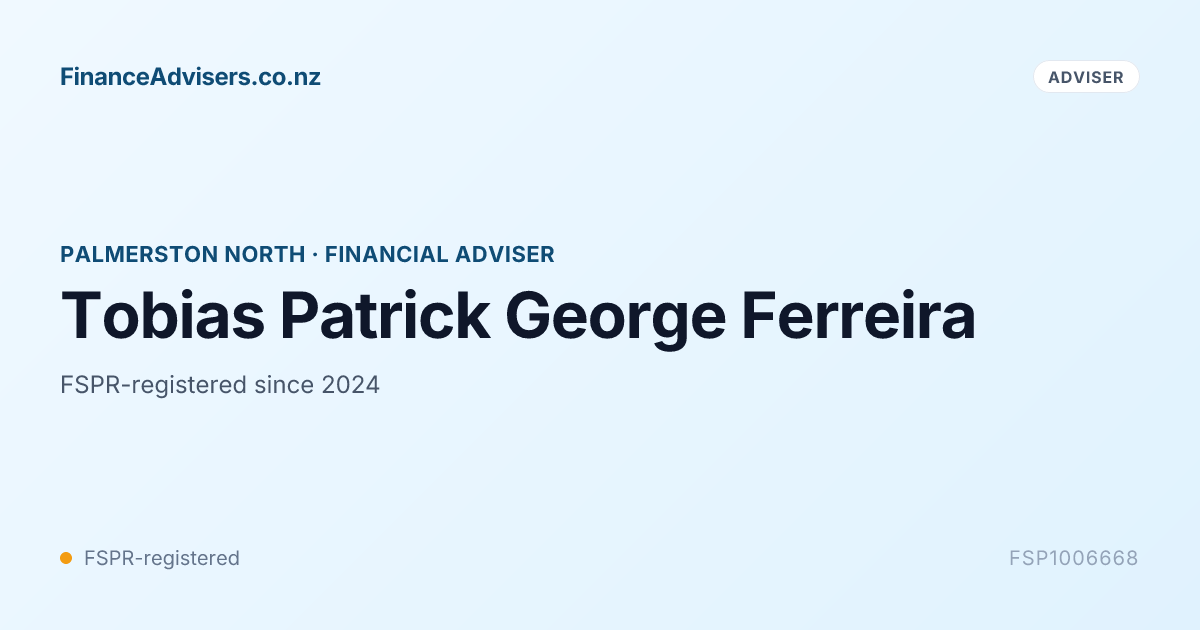 Tobias Patrick George Ferreira - Financial Adviser in Palmerston North ...