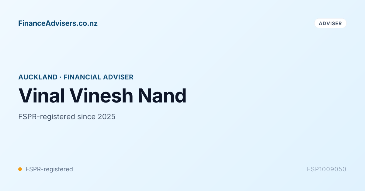Vinal Vinesh Nand - Financial Adviser in Auckland | Finance Advisers NZ
