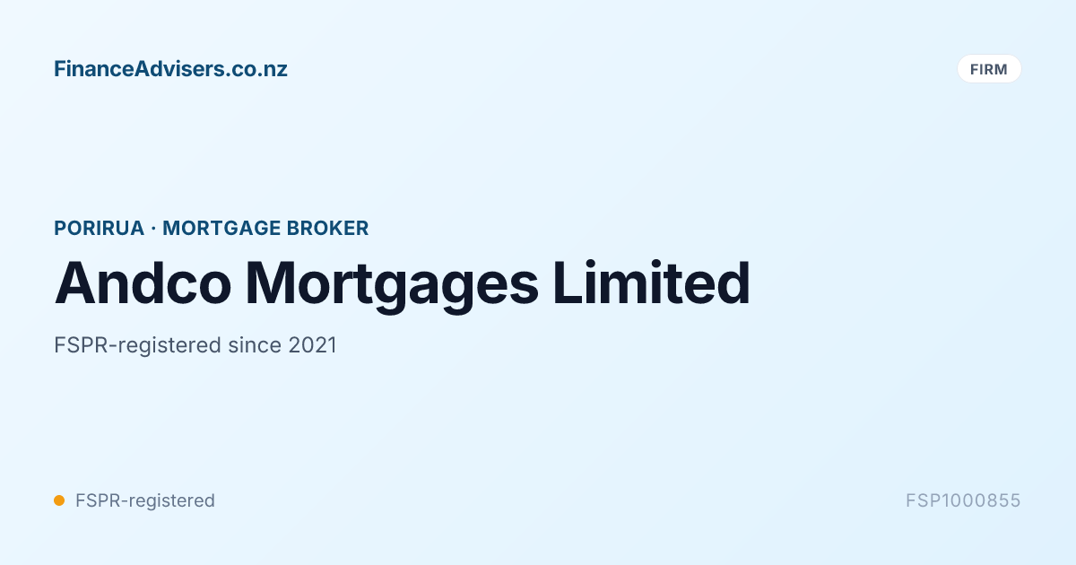 Andco Mortgages Limited - Financial Services Provider in Porirua