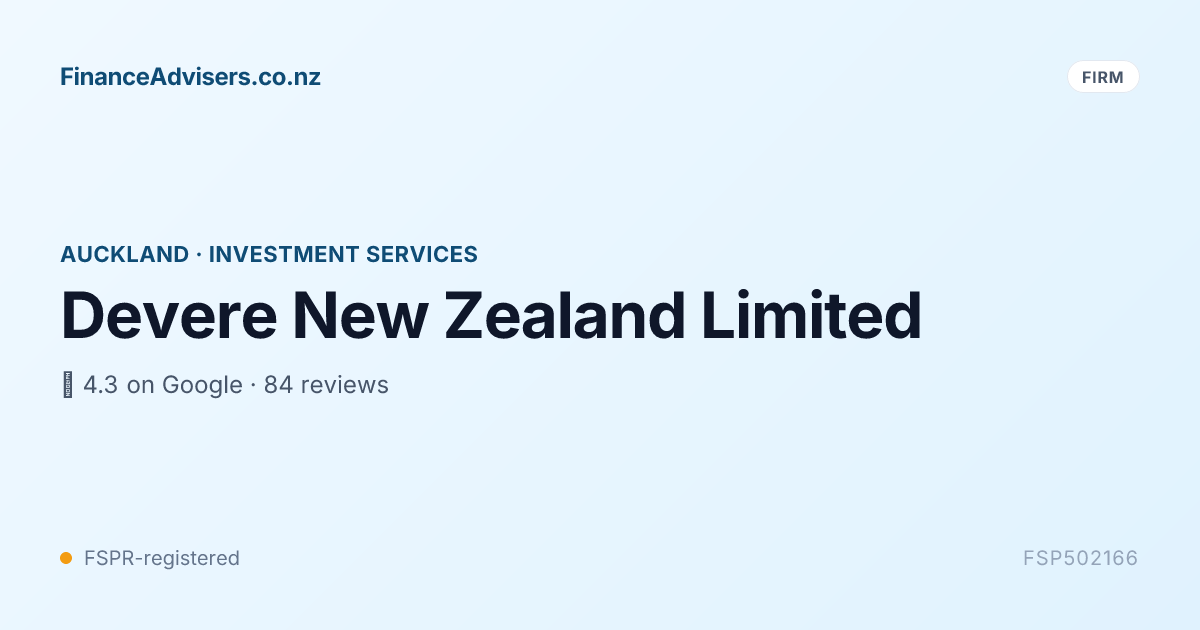 Devere New Zealand Limited - Financial Services Provider in Auckland