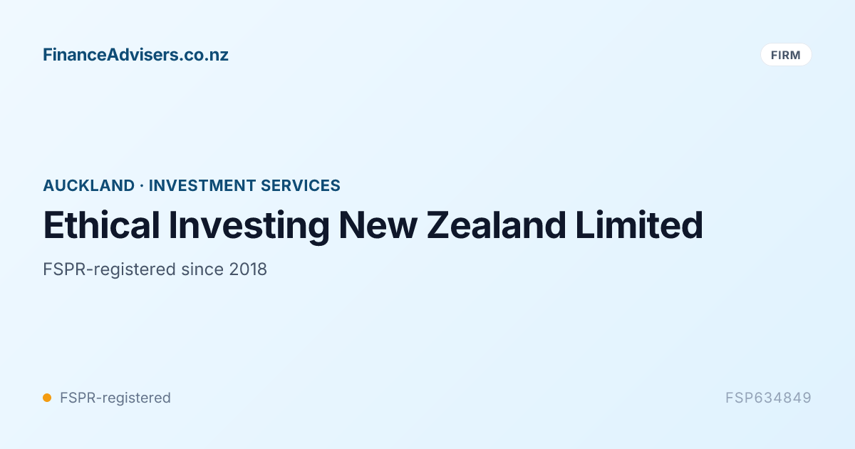 Ethical Investing New Zealand Limited - Financial Services Provider in ...