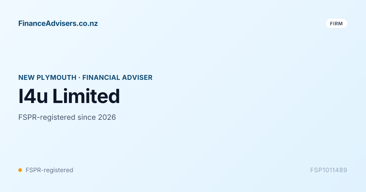 I4u Limited - Financial Services Provider in New Plymouth