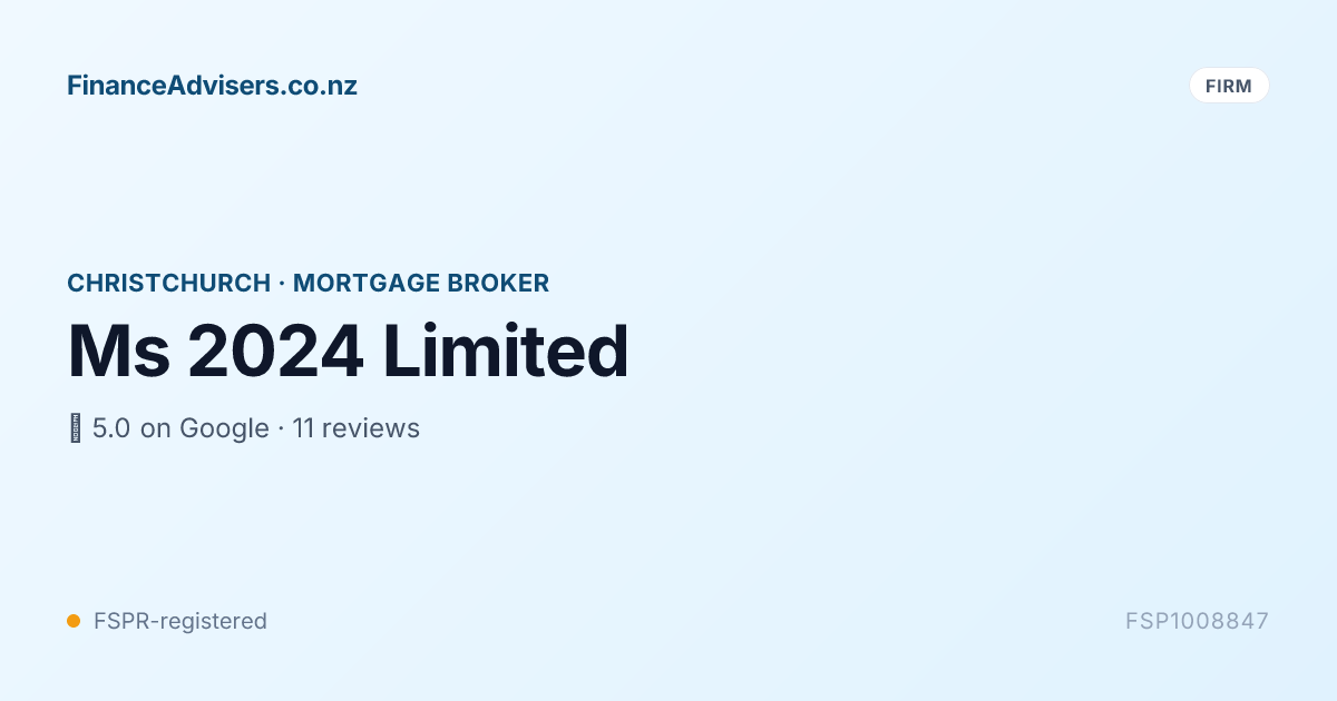 Ms 2024 Limited - Financial Services Provider in Christchurch