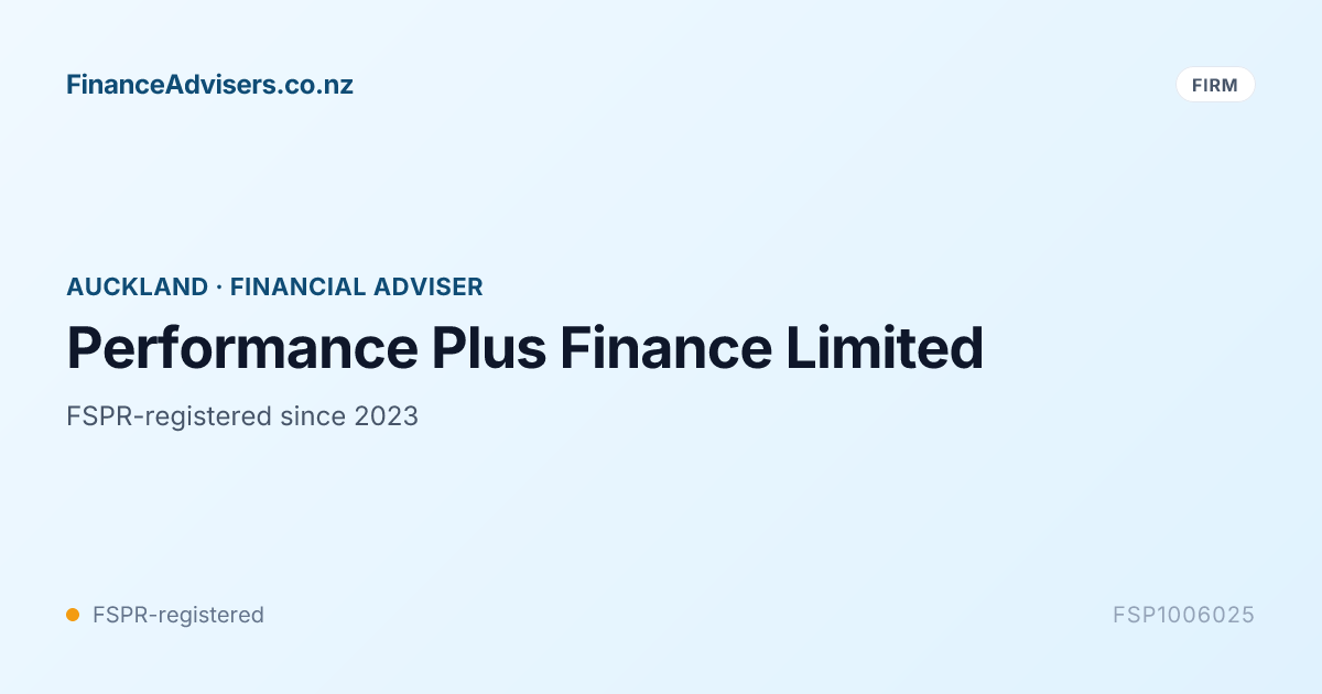 Performance Plus Finance Limited - Financial Services Provider in Auckland