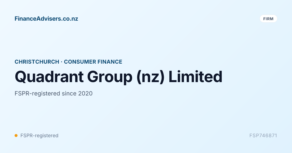 Quadrant Group (nz) Limited - Financial Services Provider in Christchurch