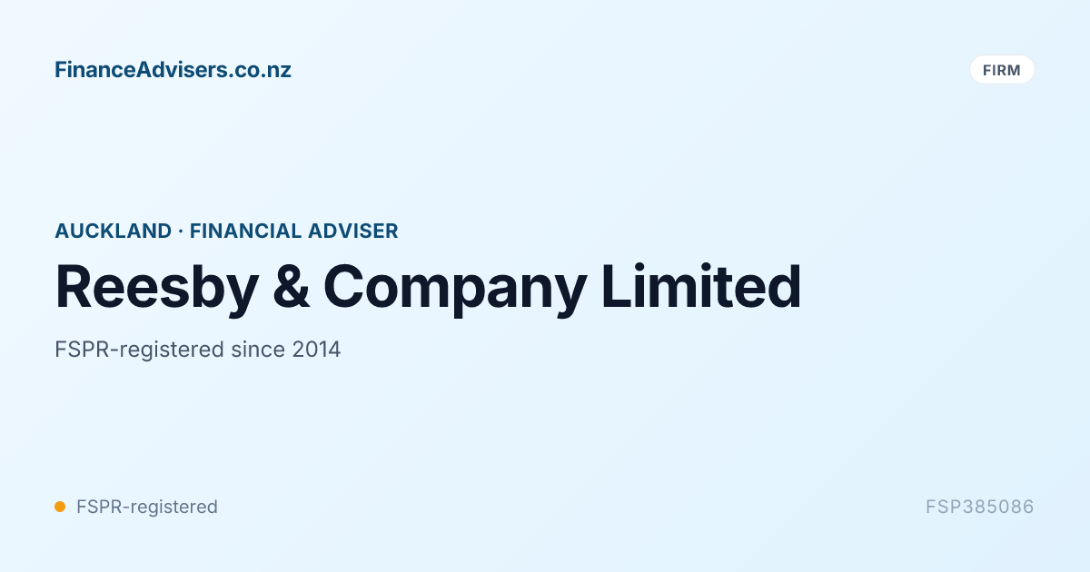 Jake Reesby Reesby & Company Limited - Financial Services Provider in Auckland
