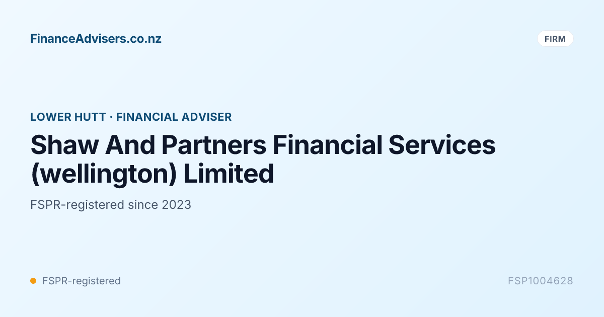 Shaw And Partners Financial Services (wellington) Limited - Financial ...