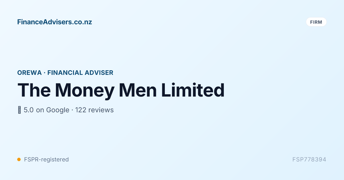 The Money Men Limited - Financial Services Provider in Orewa